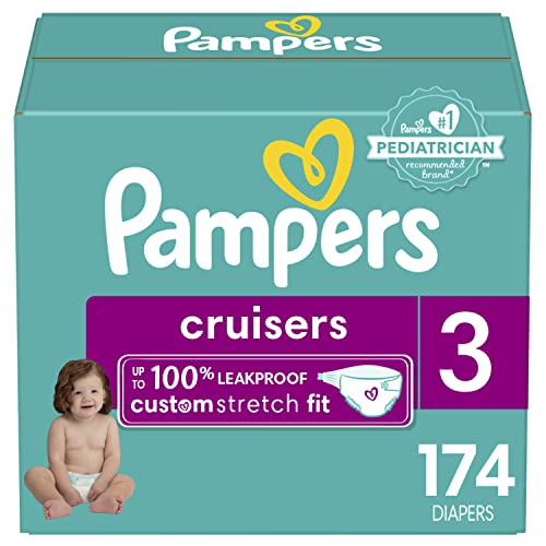 Diapers Size 3, 174 Count - Pampers Cruisers Disposable Baby Diapers, ONE MONTH SUPPLY (Packaging May Vary) - Click to Buy