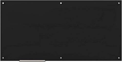 U Brands Glass Dry Erase Board, 70 x 35 Inches, Black Surface, Frameless - Click to Buy