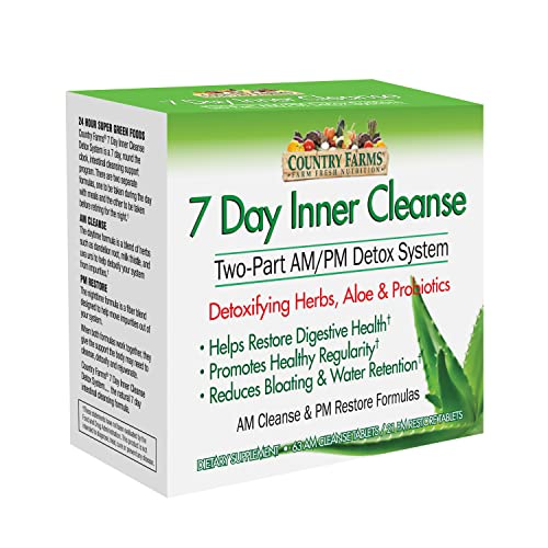 COUNTRY FARMS 7 Day Inner Cleanse, AM/PM Detox System, Detoxifying Herbs, Aloe & Probiotics, 7 Day Program - Click to Buy