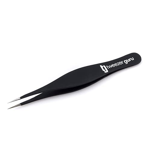 Tweezers for Ingrown Hair by TweezerGuru - Best Stainless Steel Professional Pointed Tweezer - Precision Eyebrow and Splinter Removal Tweezers - Click to Buy