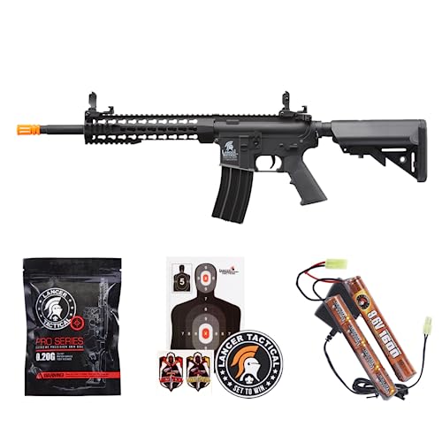 Lancer Tactical Gen 2 Airsoft M4 Carbine 10" KeyMod Piactinny AEG Rifle-1000 Rounds 0.20g BBS, 9.6v Nimh Battery & Charger Included - Click to Buy