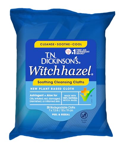 T.N. Dickinson's Witch Hazel Cleansing Cloths with Aloe, 25 Cloths by T.N. Dickinson's - Click to Buy