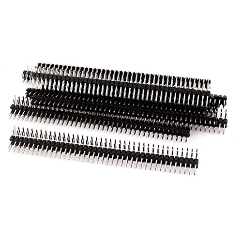 uxcell 10PCS 40Pin 2.54mm Dual Row Right Angle PCB Male Pin Header Strip