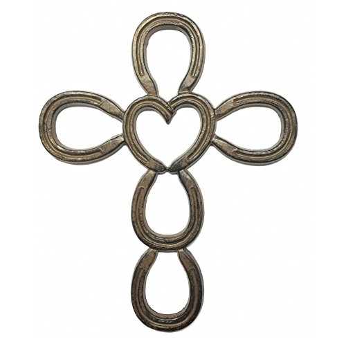 Cast Iron Cross in Horseshoe Heart - Click to Buy