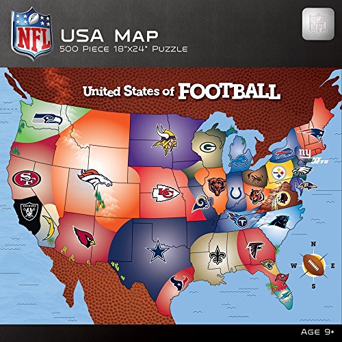 Masterpieces Licensed Standard Puzzles Collection - NFL Football Map 500 Piece Jigsaw Puzzle - Click to Buy