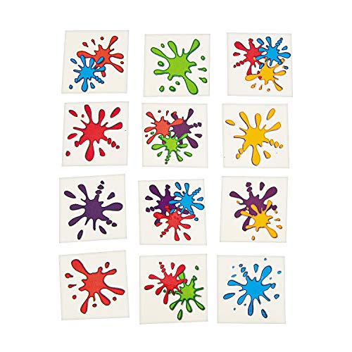 Fun Express Artist Party Paint Splash Tattoos - 72 Pc - Click to Buy