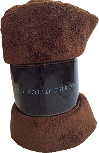 Ultraweiche, gemütliche Plüsch-Fleece-Decke, warm, einfarbig, 127 x 152 cm, Schokoladenbraun - Click to Buy