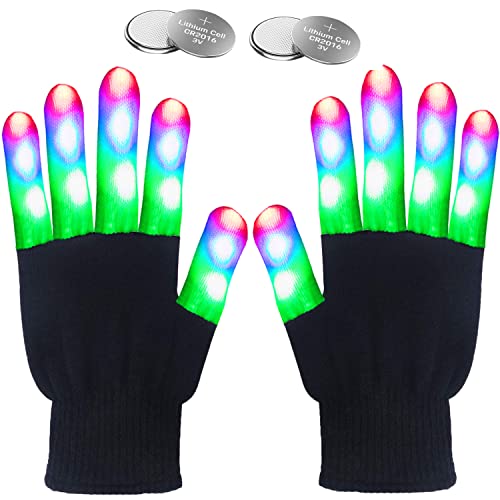 W-Plus Flashing Finger Lighting Gloves LED Colorful Rave Gloves 7 Colors Light Show, Light-Up Toys - Click to Buy