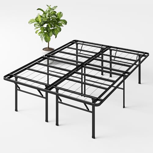 ZINUS SmartBase Heavy Duty Mattress Base 18" Metal Platform Bed Frame No Box Spring Needed Sturdy Steel Frame Underbed Storage Space California King Black - Click to Buy