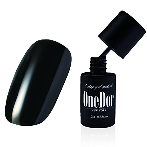 OneDor® One Step Gel Polish UV Led Cured Required Soak Off Nail Polish No Base or Top Coat Nail Need (01-Black) - Click to Buy