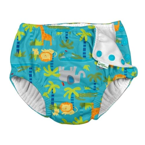 i play. Baby Snap Reusable Absorbent Swim Diaper, Aqua Jungle, 12 Months - Click to Buy