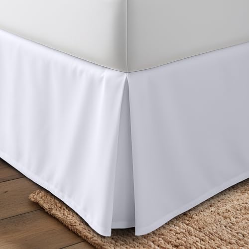 Utopia Bedding Twin Bed Skirt - Soft Quadruple Pleated Ruffle - Easy Fit with 15 Inch Tailored Drop - Hotel Quality, Wrinkle, Shrinkage and Fade Resistant (Twin, White)