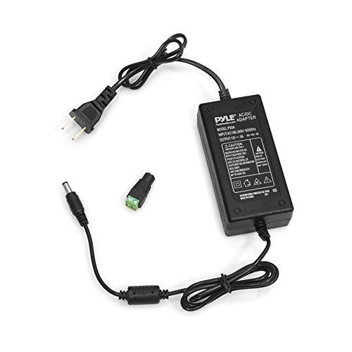 Pyle 12V Plug-In Power Supply Cable - AC/DC Converter Charger, Male CCTV Plug Connector, Wide Compatibility & Application, 100V-240V, 50/60Hz Input, 5Amp for Flexible LED Tape Strip Lights – Pyle PS5A - Click to Buy