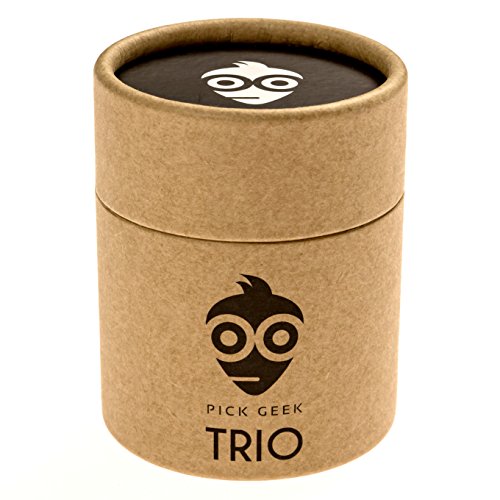 Pick Geek TRIO - 3 Sets of Premium Guitar Picks (Plectrums) For Your Electric, Acoustic, or Bass Guitar - X Heavy, Heavy, Medium & Light - In 3 Metal Pocket Boxes - A Perfect Gift - Fully Guaranteed - Click to Buy
