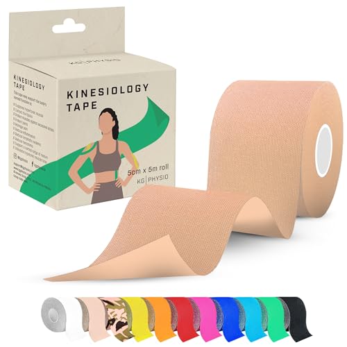 KG Physio Kinesiology Tape - Uncut Muscle Support Tape - 5cm x 5m roll - (Beige) - Click to Buy