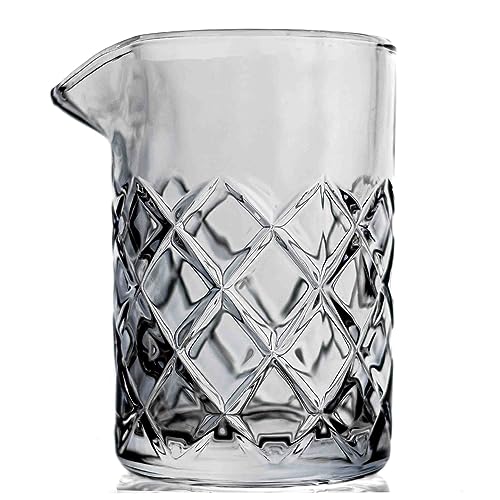 Cocktail Mixing Glass - Bar Mixing Pitcher for Stirring Drinks - 1/4-inch Thick Walls - 17-ounce, 2 Drink Capacity - Click to Buy