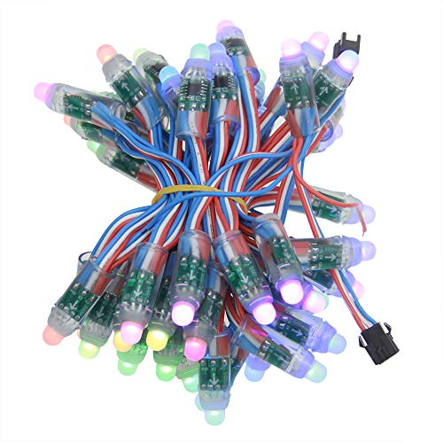 ALITOVE WS2811 12mm Diffused Digital RGB LED Pixel String Light Individually Addressable Round LED Module 50pcs/String IP68 Waterproof DC 5V - Click to Buy