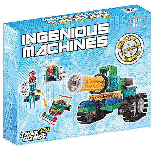 Robot Kit for Kids - Ingenious Machines Remote Control Toy Building Kit - TG633 Awesome Fun Building Set & Construction Toy by Think Gizmos (All Batteries Included) - Click to Buy