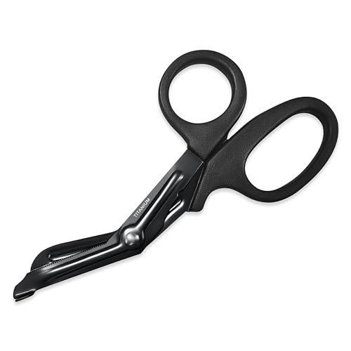 Ever Ready Titanium Bonded Bandage Shears 7 1/4 Bent, Tactical Stealth Black by Ever Ready First Aid - Click to Buy