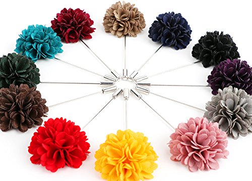 Landisun Men's Lapel Pin Flower Boutonniere Set Handmade For Suits - Click to Buy