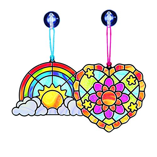 Melissa & Doug Stained Glass Made Easy - Rainbow & Hearts Ornaments - Click to Buy