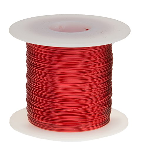 Remington Industries 22SNSP 22 AWG Magnet Wire, Enameled Copper Wire, 1.0 lb, 0.0263" Diameter, 507' Length, Red - Click to Buy