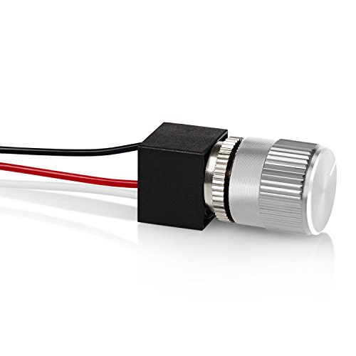 12 Volt DC Dimmer for LED, Halogen, Incandescent - RV, Auto, Truck, Marine, and Strip Lighting - Short Shaft - Silver