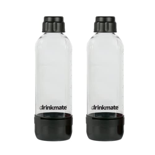 DrinkMate Sprudelflaschen, 2 x 1L PET, BPA Frei, Schwarz - Click to Buy