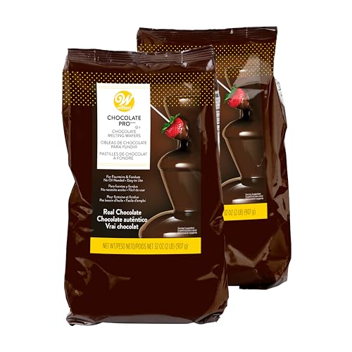 Wilton 2104-7508 Chocolate Pro 2 lb. Melting Chocolate Wafers for Chocolate Fountains or Fondue, Multipack of 2-4 lbs. Melting Chocolate, Brown - Click to Buy
