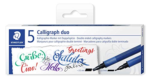 STAEDTLER 3002 C5 Calligraphy Markers - Assorted Colours (Pack of 5) - Click to Buy