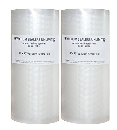 8" x 50' Rolls - Thicker Vacuum Sealer Bags For Food Storage - BPA Free 2 （50 Pack） - Click to Buy