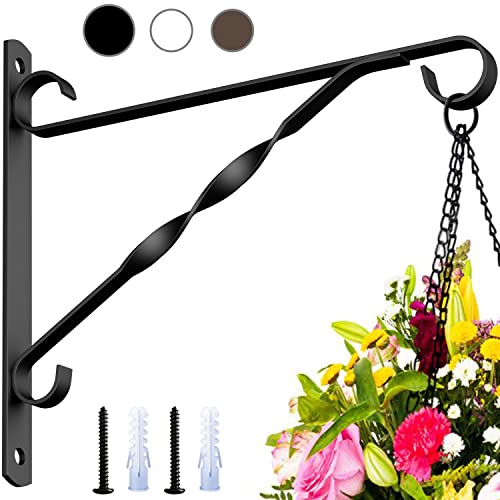 AMAGABELI GARDEN & HOME Hanging Plants Bracket 10'' Wall Planter Hook Flower Pot Bird Feeder Wind Chime Lanterns Hanger Patio Lawn Garden for Shelf Shelves Fence Screw Mount against Doo - Click to Buy