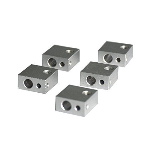 HICTOP Aluminum Heater Block M6 Specialized for MK7 MK8 Makerbot Medel I3 3D Printer Extruder Hot End Heating Block (Pack of 5) - Click to Buy