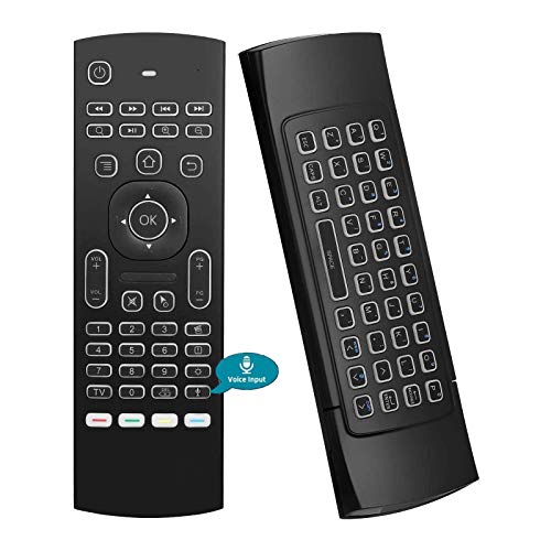 Air Mouse,MX3 Pro Voice Mini Keyboard, Backlit Remote Control,Mini Wireless Keyboard & IR Learning Air Mouse Remote,Compatible for Raspberry Pi, Android TV Box, Projector,HTPC, Window, Mac OS