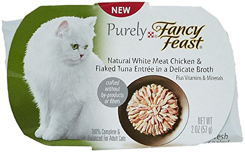 Pack of 10, 2 OZ, Natural White Meat Chicken and Flaked Tuna Cat Food - Click to Buy