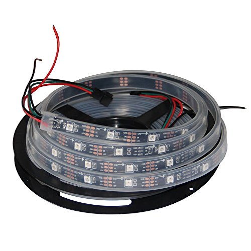 HKBAYI 16.4ft 5M Flex 150pixels Individually Addressable WS2812B 5050 SMD Built in WS2811 IC Dream Color LED Strip Light Silicone Sleeve Waterproof Ip67 (PCB Black) - Click to Buy