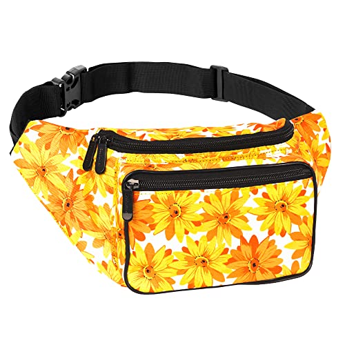 90s Retro Fanny Pack Belt Bag I Mens Fanny Packs for Women - Crossbody Bag Bum bag Waist Bag Waist Pack - For Halloween costumes, for Hiking, Running, Travel, Waterproof and more (Sunflower) - Click to Buy