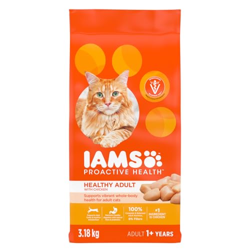 IAMS PROACTIVE HEALTH Healthy Adult Dry Cat Food – Chicken – 3.18KG (7LB) Bag - Click to Buy