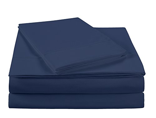NC Home Fashions Ultra Soft Brushed Microfiber Solid Bed Sheet Set- Cotton Feeling-Deep Pockets - Easy Fit - Breathable & Cooling - Wrinkle, Fade, Stain Resistant-Twin, Blue Indigo -3 Pieces - Click to Buy