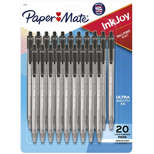 Paper Mate InkJoy 100RT Retractable Ballpoint Pens, Medium Point (1.0mm), Black, 20 Count - Click to Buy