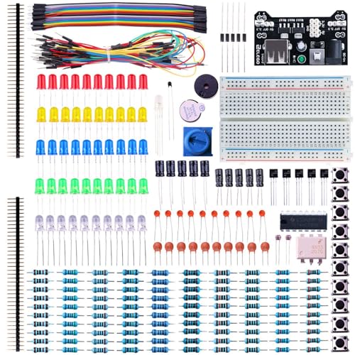 ELEGOO Electronic Fun Kit Bundle with Breadboard Cable Resistor, Capacitor, LED, Potentiometer Total 235 Items for Arduino - Click to Buy