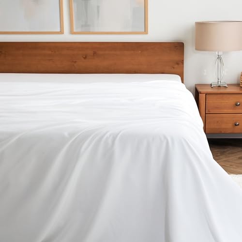 Mellanni King Size Flat Sheet - Iconic Collection Bedding - Hotel Luxury, Extra Soft, Cooling - Wrinkle, Fade, Stain Resistant - 1 Flat Sheet Only (King, White) - Click to Buy