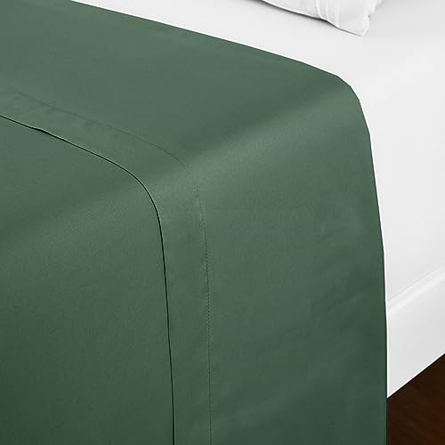 Mellanni King Size Flat Sheet - Iconic Collection Bedding - Hotel Luxury, Extra Soft, Cooling - Wrinkle, Fade, Stain Resistant - 1 Flat Sheet Only (King, Emerald Green) - Click to Buy