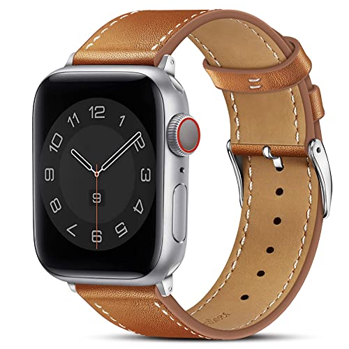 Marge Plus Compatible with Apple Watch Band 42mm (Series 10) /41mm/40mm/38mm, Genuine Leather Bands Replacement Strap for iWatch Series 10 9 8 se 7 6 5 4 3 2 1, Women & Men - Click to Buy
