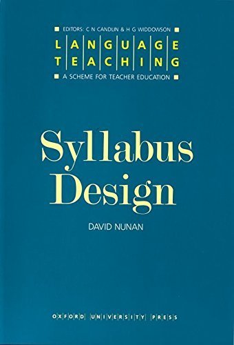 Syllabus Design (Language Teaching, a Scheme for Teacher Education) by David Nunan (1988-06-03) - Click to Buy