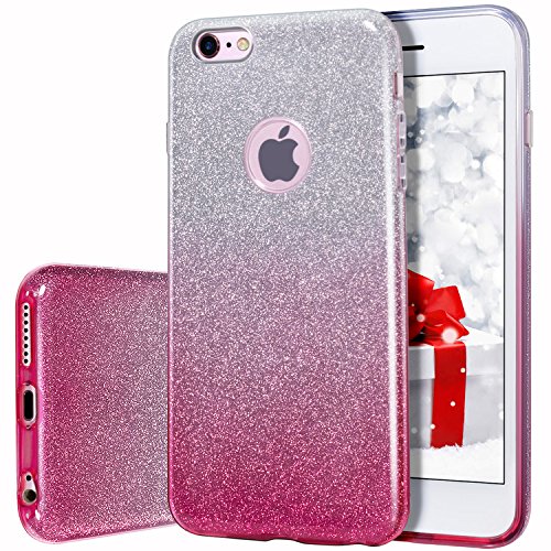 MILPROX Case Compatible with iPhone 6/6S, Bling Glitter Pretty Sparkle 3 Layer Hybrid Anti-Slick/Protective/Soft Slim TPU Case Compatible with iPhone 6s/6 - Click to Buy