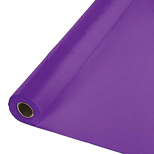 Creative Converting Festive Amethyst Plastic Table Cover Banquet Roll Tablecover, 40" X 100'