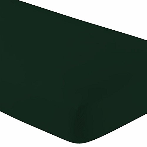 Hunter Green Twin Fitted Sheet Only - Soft & Comfy 100% Cotton- Deep Pockets - Hypoallergenic -by Crescent Bedding (Twin, Hunter) - Click to Buy