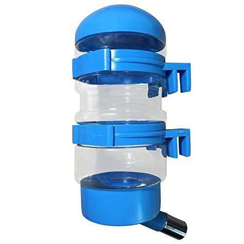 SatisPet Dog Water Dispenser in Blue 14 fl oz Water Bottle for Cats & Dogs - Leak-Proof Fountain for Automatically Feeding Water Made of BPA Free Plastic - Click to Buy