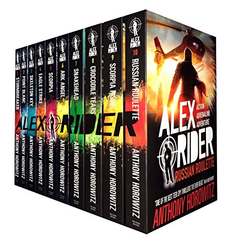 Alex Rider Collection Anthony Horowitz 10 Books Set (Russian Roulette, Scorpia Rising, Crocodile Tears, Snakehead, Ark Angel, Scorpia, Eagle Strike, Skeleton Key, Point Blanc, Stormbreaker) - Click to Buy